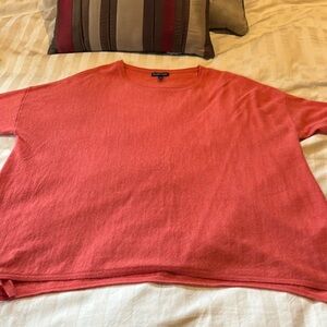 Coral cooored 100% cashmere sweater
